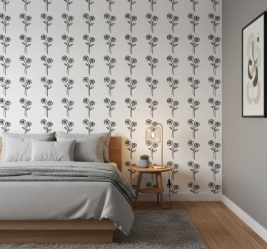Flower wallpaper pair of roses minimalist design - TenStickers
