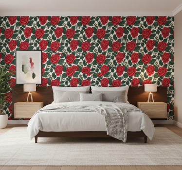 Flower wallpaper red roses design - TenStickers