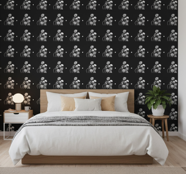 Flower wallpaper woman with sunflowers minimalist design - TenStickers