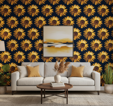 Flower wallpaper yellow sunflower design - TenStickers