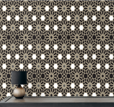 Geometric Floral Theme tile wallpaper - TenStickers