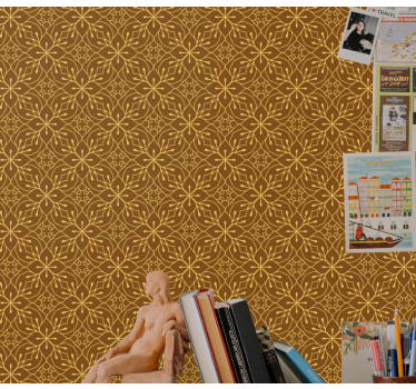 Geometric Floral tile wallpaper - TenStickers