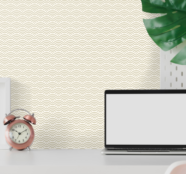 Geometric Wave Pattern ornamental wallpaper - TenStickers