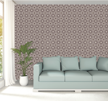 Golden Pattern Tile Wallpaper - TenStickers