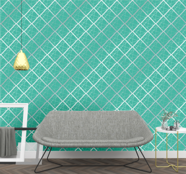 Green tiles diagonal Tile Effect Wallpaper - TenStickers