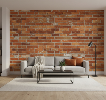Industrial wallpaper orange brick pattern - TenStickers