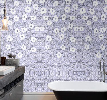 Mosaic Floral Pattern tile wallpaper - TenStickers