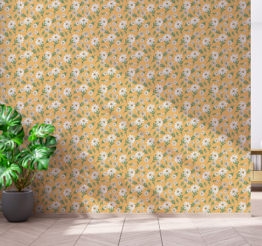 Nature Wallpaper Daisy Flower Yellow Background - TenStickers