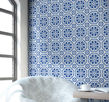 Sapphire Classics Tile Wallpaper - TenStickers