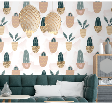set isolated houseplants flowerpots Lounge Wallpaper - TenStickers