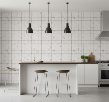 Tile wallpaper light grey aged tiles - TenStickers