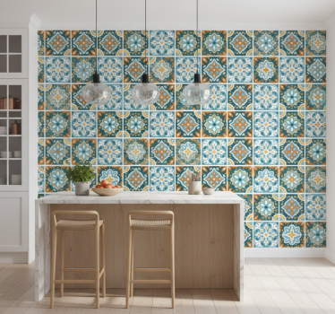 Tile wallpaper with detailed floral patterns - TenStickers