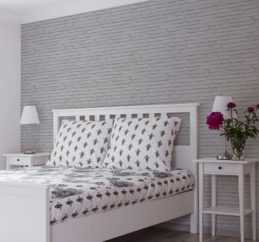 White textured Brick effect wallpaper - TenStickers